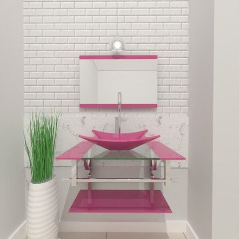 GABINETE DE VIDRO SAN MARINO 60CM IQ INOX ROSA EK