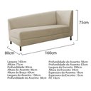 Ver imagem 4 de Kit Diva Recamier Heitor 160cm Lado Esquerdo e 02 Poltronas Luiza Suede - Doce Sonho Móveis RECAMIER