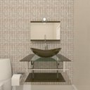 Ver imagem 2 de GABINETE DE VIDRO SÉRVIA 60CM IQ INOX OURO ENVELHECIDO EK