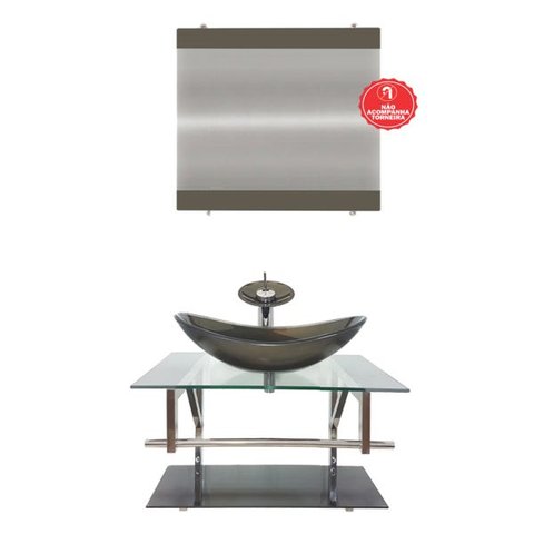 GABINETE DE VIDRO SÉRVIA 60CM IQ INOX OURO ENVELHECIDO EK