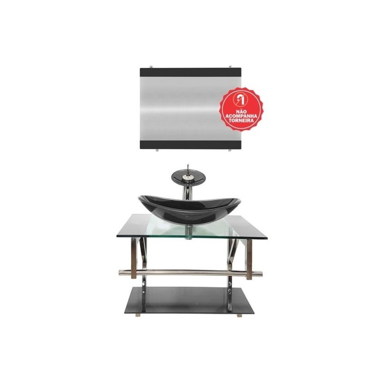 GABINETE DE VIDRO SÉRVIA 60CM IQ INOX GRAFITE EK