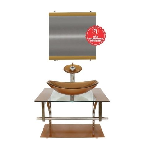 GABINETE DE VIDRO SÉRVIA 60CM IQ INOX DOURADO REAL EK