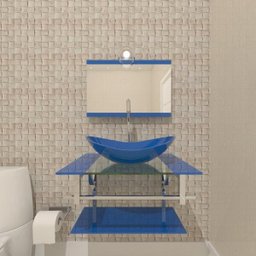 GABINETE DE VIDRO SÉRVIA 60CM IQ INOX AZUL EK - 2