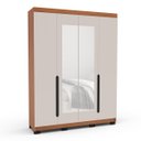 Ver imagem 2 de Roupeiro Solteiro Madri 4 Portas com Espelho 161x214cm Creme/Freijó 250828