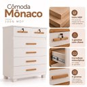 Ver imagem 5 de Cômoda Grande Mônaco 6 Gavetas 2 com Chave 100% MDF Yescasa