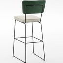 Ver mais imagens de Kit 02 Banquetas Altas Sala de Jantar Fixa Allana L02 Facto Verde Musgo Linho Champagne - Lyam