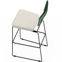 Ver imagem 7 de Kit 02 Banquetas Altas Sala de Jantar Fixa Allana L02 Facto Verde Musgo Linho Champagne - Lyam
