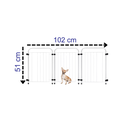 Ver imagem 2 de Cercado Pet Cachorro Dobrável Portátil 3 Módulos Segurança Divisor de Ambientes Altura 51cm Branco