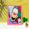 Quadro Decorativo Krusty Palhaço Smoke com Moldura e Vidro:Rosa - 1