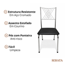 Ver imagem 2 de Kit 4 Cadeiras Slin Aço Cromado Cozinha Sala Jantar