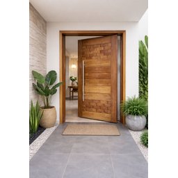 Porta Pivotante de Madeira Maciça 214x108 C/fechadura e Puxador - 3 Porta Pivotante de Madeira Maciça 214x108 C/fechadura e Puxador - 3