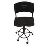 Cadeira Iso Caixa Alta Fixa Desmontavel Base de Ferro e Rodízio Balcao Recpçao Mercado Cor Preta Pla - 2