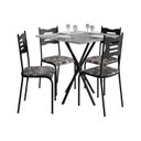 Ver imagem 2 de Conjunto Mesa com 4 Cadeiras 542.Slp e Tampo Quadrado Diamante Preto/Floral