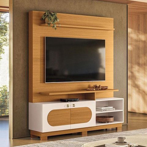 Estante Home Theater Axis Cinamomo Off White - Hb Móveis