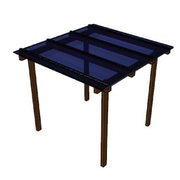 Kit Policarbonato Azul 6mm 2,00m X 3,00m - Perfis Naturais - 1