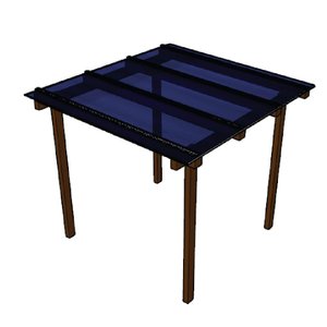 Kit Policarbonato Azul 6mm 2,00m X 3,00m - Perfis Naturais