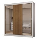 Ver imagem 2 de Guarda-roupa Casal 3 Portas de Correr com Espelhos 2 Gavetas Branco/rustic Sublime Madesa Branco/