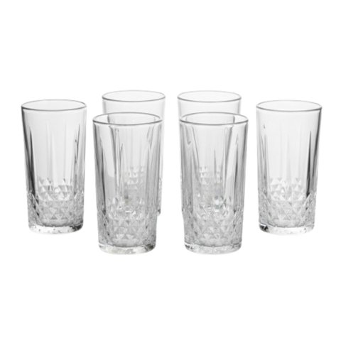 Conjunto 6 Copos Vidro 280ml Transparente Jogo Copo Vidro Grosso Reforçado