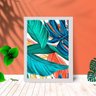 Quadro Decorativo Tropical Art Paisagem Sala Quarto Moldura:Rosa - 3