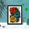 Quadro Decorativo Rosas Art Paisagem Sala Quarto Moldura:Preto - 1
