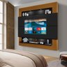 Painel TV Quarto 75 Polegadas Preto Carvalho Parma Shop JM - 1