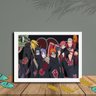 Quadro Decorativo Membros Akatsuki com Moldura e Vidro 25X33:Branco - 1