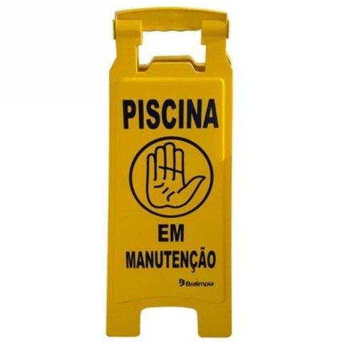 Placa de Sinalização Piscina em Manutenção Bralimpia