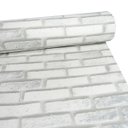Ver imagem 1 de Revestimento Adesivo Tijolo Branco Cinza Autocolante Lavável 3d Cozinha Quarto Sala Box Banheiro