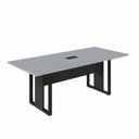 Ver imagem 2 de Mesa Reunião Industrial 200 cm X 90 cm para 8 Pessoas com 1 Caixa de Tomadas F5 Office Cor:Cinza