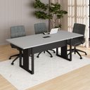 Ver imagem 1 de Mesa Reunião Industrial 200 cm X 90 cm para 8 Pessoas com 1 Caixa de Tomadas F5 Office Cor:Cinza