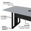 Ver imagem 5 de Mesa Reunião Industrial 200 cm X 90 cm para 8 Pessoas com 1 Caixa de Tomadas F5 Office Cor:Cinza