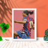 Quadro Caricatura Ronaldinho Gaucho com Moldura e Vidro 25X33:Branco - 1