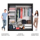Ver imagem 4 de Guarda-Roupa Casal Madesa Lyon 3 Portas de Correr com Espelho 2 Gavetas Preto/Rustic Cor:Preto/Rusti