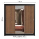 Ver imagem 3 de Guarda-Roupa Casal Madesa Lyon 3 Portas de Correr com Espelho 2 Gavetas Preto/Rustic Cor:Preto/Rusti
