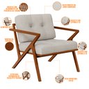 Ver imagem 4 de Poltrona Decorativa Sala de Estar com Cintas de Corano Laís B04 Linho Champagne - Lyam Decor