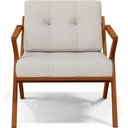 Ver imagem 3 de Poltrona Decorativa Sala de Estar com Cintas de Corano Laís B04 Linho Champagne - Lyam Decor