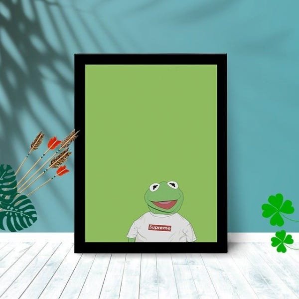 Quadro Decorativo Sapo Supreme com Moldura e Vidro 25X33:Preto - 1