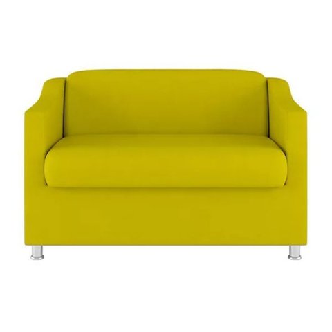 Namoradeira Decorativa Reforçada Recepção Suede Amarelo