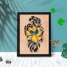 Quadro Decorativo Lotus Floral com Moldura e Vidro 25X33 Sala:Preto - 1