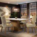 Ver imagem 1 de Conjunto Sala de Jantar Madesa Grazi Mesa Tampo de Vidro com 4 Cadeiras - Rustic/branco/imperial