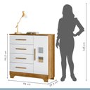 Ver imagem 3 de Cômoda 1 Porta 4 Gavetas Fly Tigus Baby - Branco/Madeirado Ypê