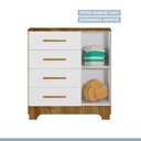Ver imagem 2 de Cômoda 1 Porta 4 Gavetas Fly Tigus Baby - Branco/Madeirado Ypê