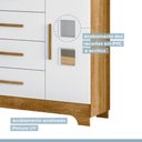 Ver imagem 4 de Cômoda 1 Porta 4 Gavetas Fly Tigus Baby - Branco/Madeirado Ypê