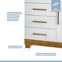 Ver imagem 7 de Cômoda 1 Porta 4 Gavetas Fly Tigus Baby - Branco/Madeirado Ypê