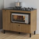 Ver imagem 1 de Balcão de Cozinha para Cooktop 99,7 Cm 2 Portas Bl3316 Amêndoa - Tecno Mobili