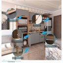 Ver imagem 3 de Cozinha Modulada 4pçs Balcão Aéreos Tampo Aspen Vanillacinza