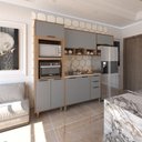 Ver imagem 7 de Cozinha Modulada 4pçs Balcão Aéreos Tampo Aspen Vanillacinza