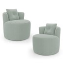 Ver imagem 1 de Kit 02 Poltronas Orgânicas Living Bob com 01 Almofada Bouclê Verde Menta - Desk Design