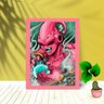 Quadro Decorativo Majin Boo Kid com Moldura e Vidro 25X33:Rosa - 1