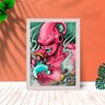 Quadro Decorativo Majin Boo Kid com Moldura e Vidro 25X33:Branco - 1